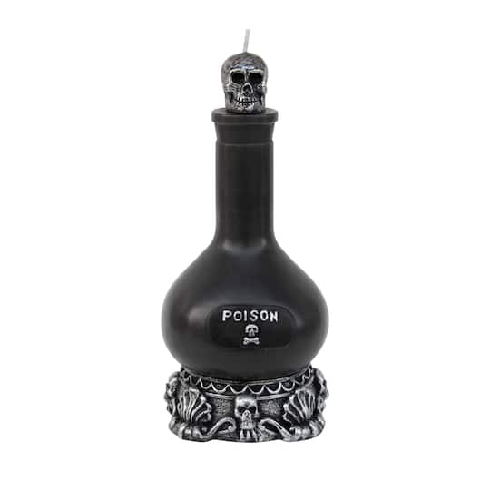 7.5" Black Potion Bottle Unscented Candle by Ashland®